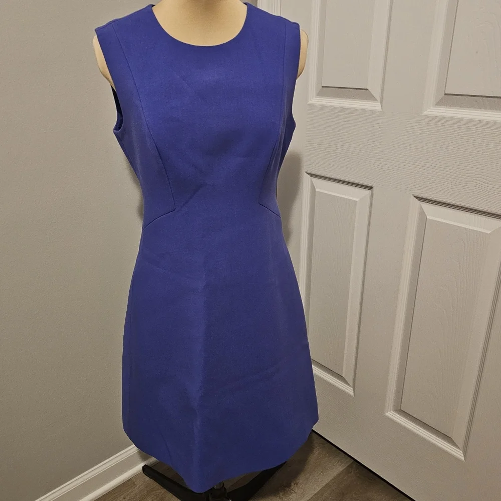 Kate Spade Sleeveless Royal Blue Or Purplelish Midi Dress Sz 4 - Picture 7 of 8